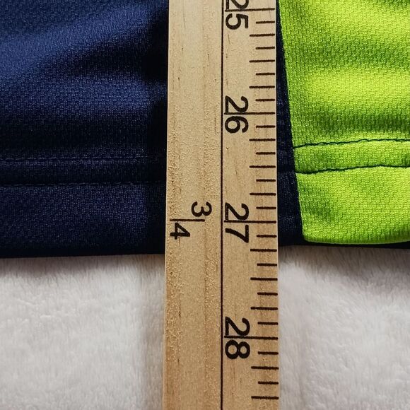 Ben Hogan Performance Men's Large  Golf Shirt/ Polo Shirt Blue/ Neon Green Strip - Picture 9 of 11